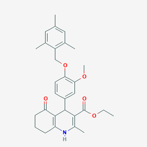 Ethyl 4-[4-(mesitylmethoxy)-3-methoxyphenyl]-2-methyl-5-oxo-1,4,5,6,7,8-hexahydro-3-quinolinecarboxylate