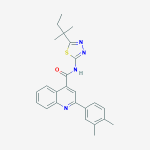 2-(3,4-dimethylphenyl)-N-[5-(2-methylbutan-2-yl)-1,3,4-thiadiazol-2-yl]quinoline-4-carboxamide