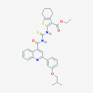 Ethyl 2-{[({2-[3-(2-methylpropoxy)phenyl]quinolin-4-yl}carbonyl)carbamothioyl]amino}-4,5,6,7-tetrahydro-1-benzothiophene-3-carboxylate