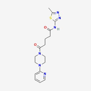 N-[(2E)-5-methyl-1,3,4-thiadiazol-2(3H)-ylidene]-5-oxo-5-[4-(pyridin-2-yl)piperazin-1-yl]pentanamide