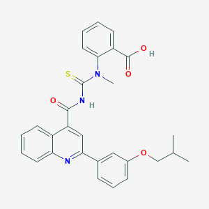 2-[[({[2-(3-Isobutoxyphenyl)-4-quinolinyl]carbonyl}amino)carbothioyl](methyl)amino]benzoic acid