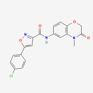 molecular formula C19H14ClN3O4 B4521922 5-(4-chlorophenyl)-N-(4-methyl-3-oxo-3,4-dihydro-2H-1,4-benzoxazin-6-yl)-1,2-oxazole-3-carboxamide 