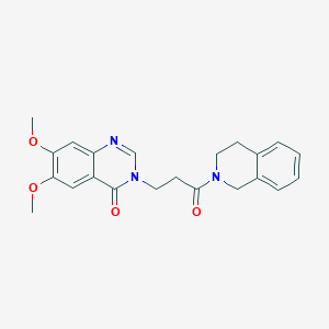 3-[3-(3,4-dihydroisoquinolin-2(1H)-yl)-3-oxopropyl]-6,7-dimethoxyquinazolin-4(3H)-one