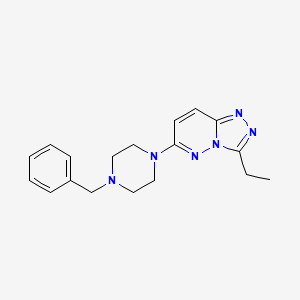 molecular formula C18H22N6 B4521973 6-(4-Benzylpiperazin-1-yl)-3-ethyl[1,2,4]triazolo[4,3-b]pyridazine 