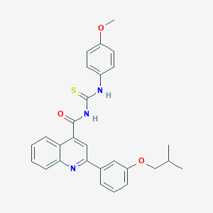 N-[(4-methoxyphenyl)carbamothioyl]-2-[3-(2-methylpropoxy)phenyl]quinoline-4-carboxamide
