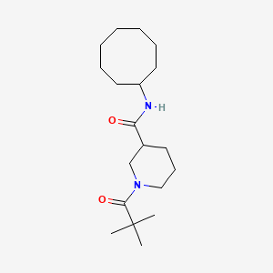 N-cyclooctyl-1-(2,2-dimethylpropanoyl)piperidine-3-carboxamide