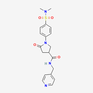 1-[4-(dimethylsulfamoyl)phenyl]-5-oxo-N-(pyridin-4-ylmethyl)pyrrolidine-3-carboxamide