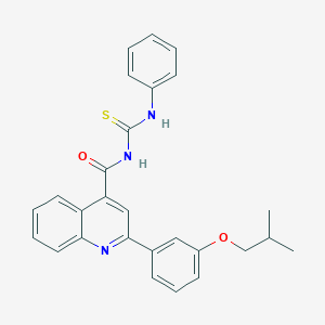 molecular formula C27H25N3O2S B452203 2-[3-(2-methylpropoxy)phenyl]-N-(phenylcarbamothioyl)quinoline-4-carboxamide 