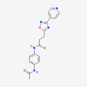 N-[4-(acetylamino)phenyl]-3-[3-(pyridin-4-yl)-1,2,4-oxadiazol-5-yl]propanamide