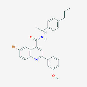 6-bromo-2-(3-methoxyphenyl)-N-[1-(4-propylphenyl)ethyl]quinoline-4-carboxamide
