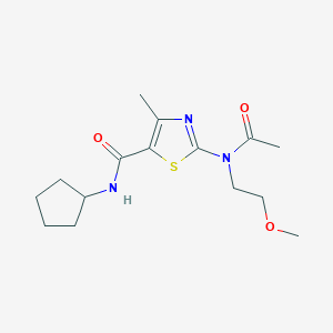 2-[acetyl(2-methoxyethyl)amino]-N-cyclopentyl-4-methyl-1,3-thiazole-5-carboxamide