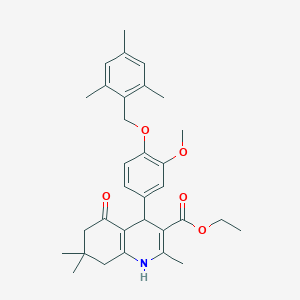 molecular formula C32H39NO5 B452206 Ethyl 4-[4-(mesitylmethoxy)-3-methoxyphenyl]-2,7,7-trimethyl-5-oxo-1,4,5,6,7,8-hexahydro-3-quinolinecarboxylate 