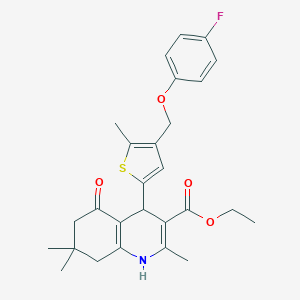 Ethyl 4-{4-[(4-fluorophenoxy)methyl]-5-methyl-2-thienyl}-2,7,7-trimethyl-5-oxo-1,4,5,6,7,8-hexahydro-3-quinolinecarboxylate