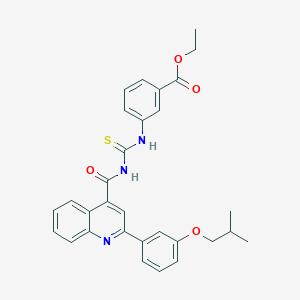 Ethyl 3-{[({[2-(3-isobutoxyphenyl)-4-quinolinyl]carbonyl}amino)carbothioyl]amino}benzoate