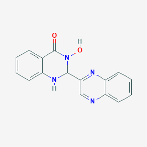 molecular formula C16H12N4O2 B452210 3-hydroxy-2-quinoxalin-2-yl-2,3-dihydroquinazolin-4(1H)-one 