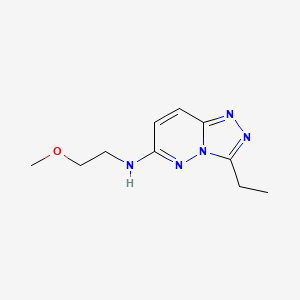 molecular formula C10H15N5O B4522106 3-ethyl-N-(2-methoxyethyl)[1,2,4]triazolo[4,3-b]pyridazin-6-amine 