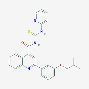 2-[3-(2-methylpropoxy)phenyl]-N-(pyridin-2-ylcarbamothioyl)quinoline-4-carboxamide