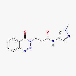 molecular formula C14H14N6O2 B4522112 N-(1-methyl-1H-pyrazol-4-yl)-3-(4-oxo-1,2,3-benzotriazin-3(4H)-yl)propanamide 