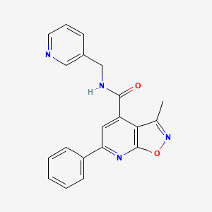 molecular formula C20H16N4O2 B4522113 3-methyl-6-phenyl-N~4~-(3-pyridylmethyl)isoxazolo[5,4-b]pyridine-4-carboxamide 