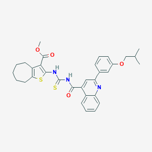 methyl 2-{[({[2-(3-isobutoxyphenyl)-4-quinolinyl]carbonyl}amino)carbothioyl]amino}-5,6,7,8-tetrahydro-4H-cyclohepta[b]thiophene-3-carboxylate
