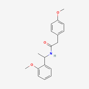 molecular formula C18H21NO3 B4522151 2-(4-methoxyphenyl)-N-[1-(2-methoxyphenyl)ethyl]acetamide 