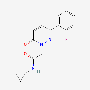 molecular formula C15H14FN3O2 B4522157 N-cyclopropyl-2-[3-(2-fluorophenyl)-6-oxo-1(6H)-pyridazinyl]acetamide 