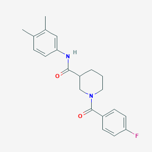 molecular formula C21H23FN2O2 B4522168 N-(3,4-dimethylphenyl)-1-(4-fluorobenzoyl)-3-piperidinecarboxamide 