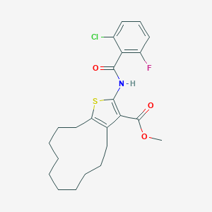 Methyl 2-[(2-chloro-6-fluorobenzoyl)amino]-4,5,6,7,8,9,10,11,12,13-decahydrocyclododeca[b]thiophene-3-carboxylate