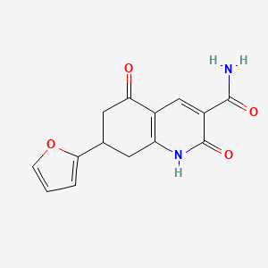 molecular formula C14H12N2O4 B4522209 7-(furan-2-yl)-2,5-dioxo-1,2,5,6,7,8-hexahydroquinoline-3-carboxamide 