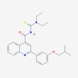 N-(diethylcarbamothioyl)-2-[3-(2-methylpropoxy)phenyl]quinoline-4-carboxamide
