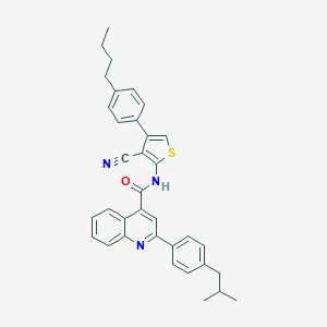 N-[4-(4-butylphenyl)-3-cyanothiophen-2-yl]-2-[4-(2-methylpropyl)phenyl]quinoline-4-carboxamide