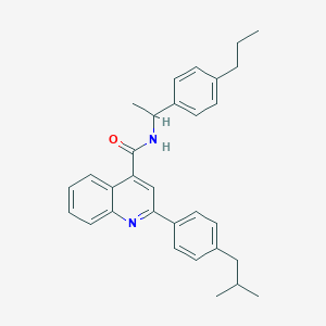 molecular formula C31H34N2O B452226 2-[4-(2-methylpropyl)phenyl]-N-[1-(4-propylphenyl)ethyl]quinoline-4-carboxamide 