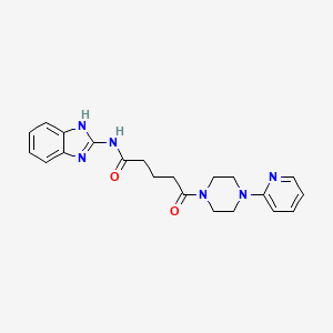 molecular formula C21H24N6O2 B4522281 N-(1,3-dihydro-2H-benzimidazol-2-ylidene)-5-oxo-5-[4-(pyridin-2-yl)piperazin-1-yl]pentanamide 