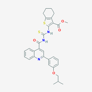 Methyl 2-{[({2-[3-(2-methylpropoxy)phenyl]quinolin-4-yl}carbonyl)carbamothioyl]amino}-4,5,6,7-tetrahydro-1-benzothiophene-3-carboxylate