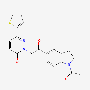 molecular formula C20H17N3O3S B4522297 2-[2-(1-acetyl-2,3-dihydro-1H-indol-5-yl)-2-oxoethyl]-6-(thiophen-2-yl)pyridazin-3(2H)-one 