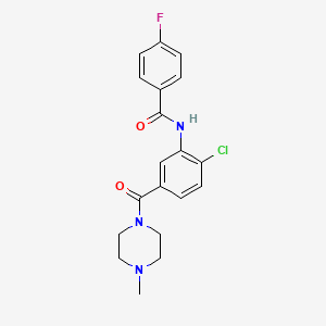 molecular formula C19H19ClFN3O2 B4522316 N-{2-chloro-5-[(4-methylpiperazin-1-yl)carbonyl]phenyl}-4-fluorobenzamide 