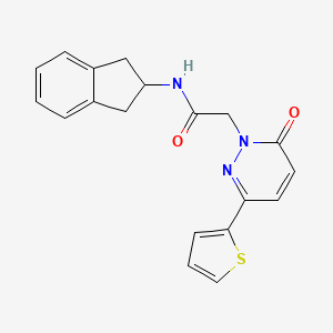 molecular formula C19H17N3O2S B4522343 N-(2,3-dihydro-1H-inden-2-yl)-2-(6-oxo-3-(thiophen-2-yl)pyridazin-1(6H)-yl)acetamide 