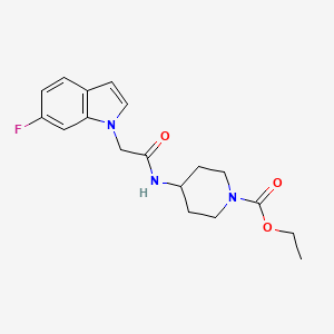 molecular formula C18H22FN3O3 B4522349 ethyl 4-{[(6-fluoro-1H-indol-1-yl)acetyl]amino}piperidine-1-carboxylate 