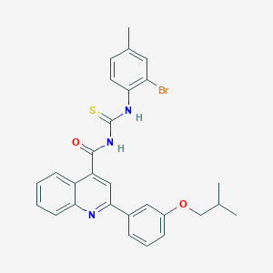 N-[(2-bromo-4-methylphenyl)carbamothioyl]-2-[3-(2-methylpropoxy)phenyl]quinoline-4-carboxamide