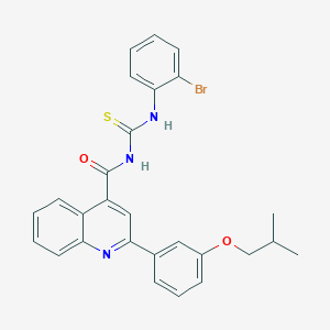 molecular formula C27H24BrN3O2S B452236 N-[(2-bromophenyl)carbamothioyl]-2-[3-(2-methylpropoxy)phenyl]quinoline-4-carboxamide 