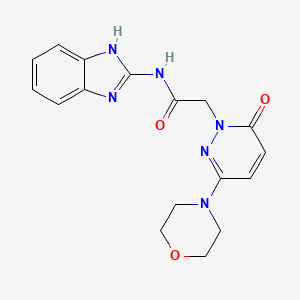 molecular formula C17H18N6O3 B4522366 N-(1H-benzimidazol-2-yl)-2-[3-(morpholin-4-yl)-6-oxopyridazin-1(6H)-yl]acetamide 