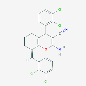 2-amino-8-(2,3-dichlorobenzylidene)-4-(2,3-dichlorophenyl)-5,6,7,8-tetrahydro-4H-chromene-3-carbonitrile