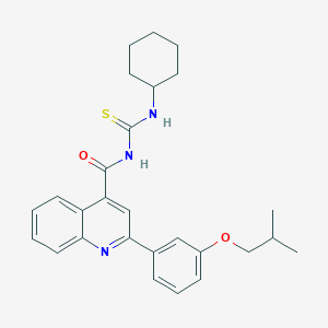 N-(cyclohexylcarbamothioyl)-2-[3-(2-methylpropoxy)phenyl]quinoline-4-carboxamide