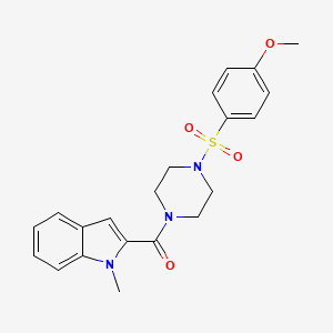 molecular formula C21H23N3O4S B4522400 {4-[(4-methoxyphenyl)sulfonyl]piperazin-1-yl}(1-methyl-1H-indol-2-yl)methanone 