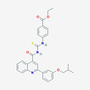 Ethyl 4-{[({[2-(3-isobutoxyphenyl)-4-quinolinyl]carbonyl}amino)carbothioyl]amino}benzoate