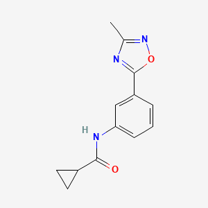 molecular formula C13H13N3O2 B4522427 N-[3-(3-methyl-1,2,4-oxadiazol-5-yl)phenyl]cyclopropanecarboxamide 