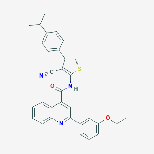 molecular formula C32H27N3O2S B452244 N-[3-cyano-4-(4-isopropylphenyl)-2-thienyl]-2-(3-ethoxyphenyl)-4-quinolinecarboxamide 