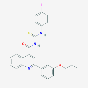 molecular formula C27H24IN3O2S B452247 N-[(4-iodophenyl)carbamothioyl]-2-[3-(2-methylpropoxy)phenyl]quinoline-4-carboxamide 
