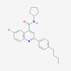 molecular formula C25H27BrN2O B452248 6-bromo-2-(4-butylphenyl)-N-cyclopentylquinoline-4-carboxamide 