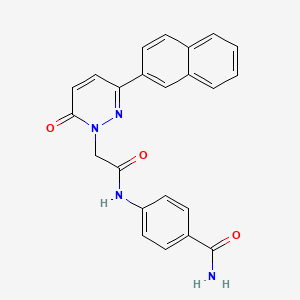 4-(2-(3-(naphthalen-2-yl)-6-oxopyridazin-1(6H)-yl)acetamido)benzamide